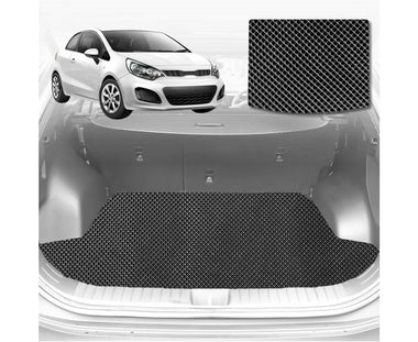 6D Diamond Car Boot Mat for Kia Rio 2012 - 2016 (UB) (Hatch) - Heavy Duty Carpet Liner