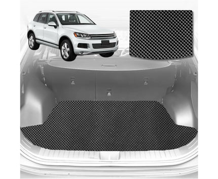 6D Diamond Car Boot Mat for VolksWagen Touareg 2011 - 2017 (7P)  - Heavy Duty Carpet Liner