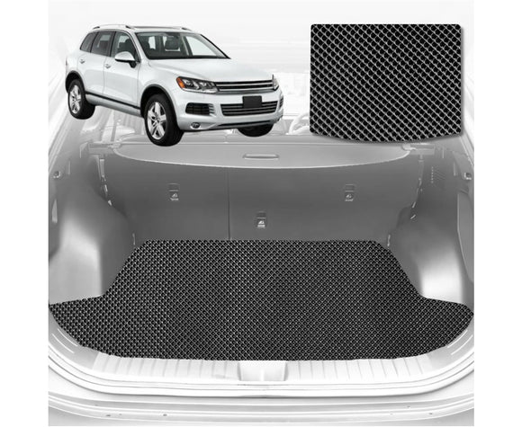 6D Diamond Car Boot Mat for VolksWagen Touareg 2011 - 2017 (7P)  - Heavy Duty Carpet Liner