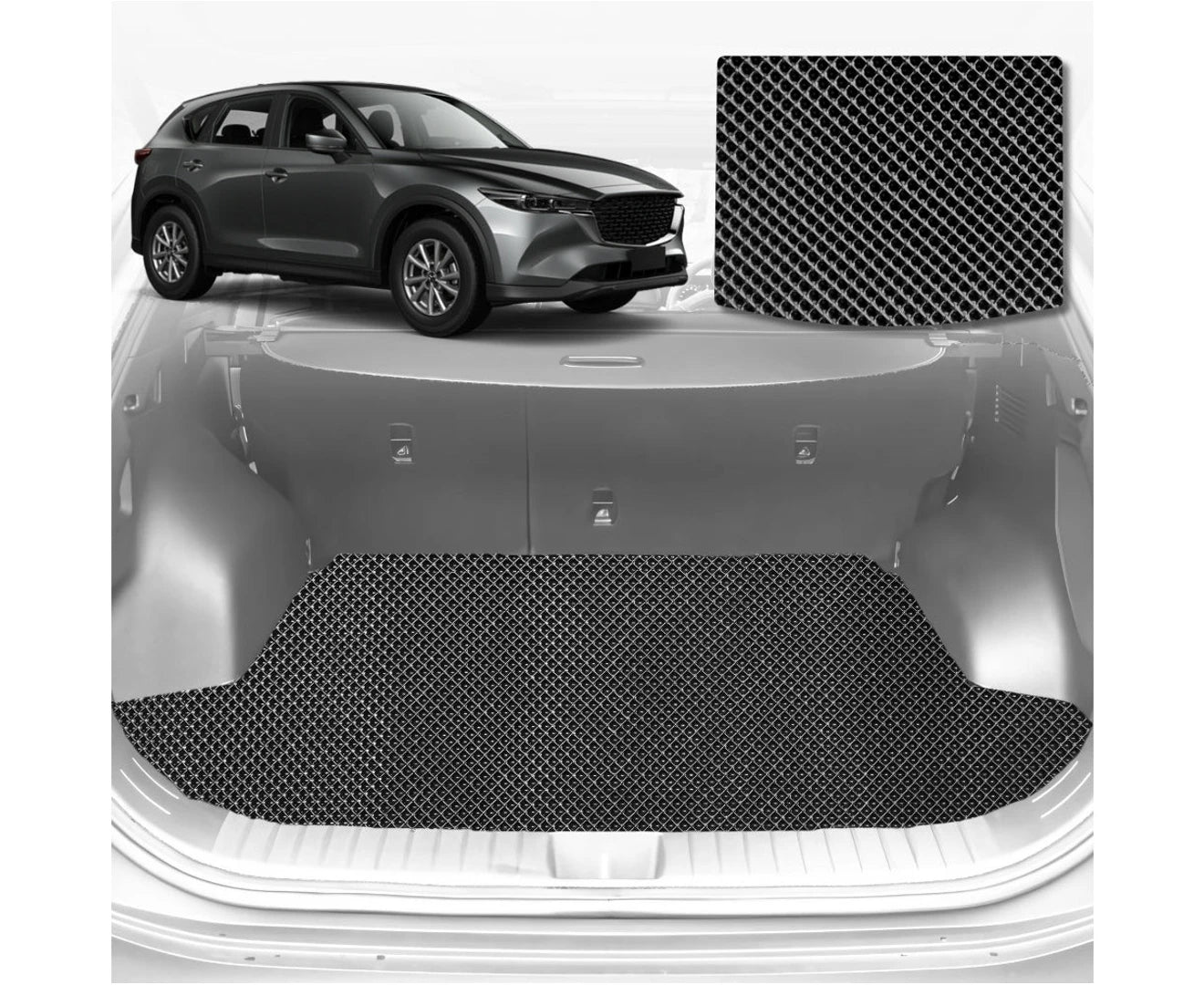 6D Diamond Car Boot Mat for Mazda CX-5 2017 - Current (KF)  - Heavy Duty Carpet Liner