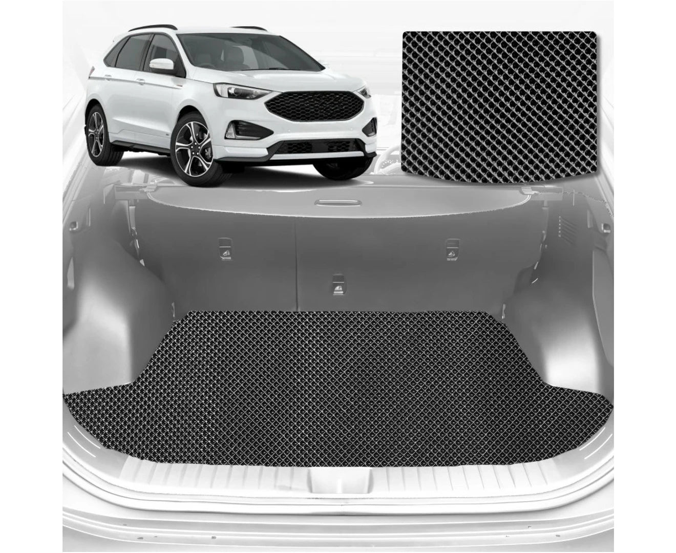 6D Diamond Car Boot Mat for Ford Endura 2018 - 2020 CA (5 Seater) - Heavy Duty Carpet Liner