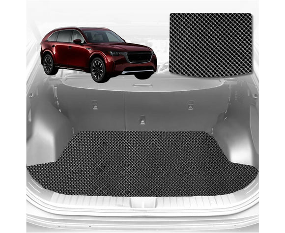 6D Diamond Car Boot Mat for Mazda CX-90 2024 - Current (KK) (7 Seater) - Heavy Duty Carpet Liner