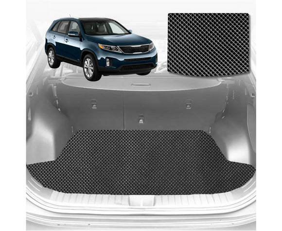 6D Diamond Car Boot Mat for Kia Sorento 2009 - 2015 (XM) (3rd Row seats up/7 seater) - Heavy Duty Carpet Liner