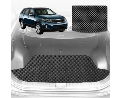 6D Diamond Car Boot Mat for Kia Sorento 2009 - 2015 (XM) (3rd Row folded/5 seater) - Heavy Duty Carpet Liner