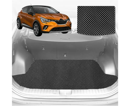 6D Diamond Car Boot Mat for Renault CAPTUR 2019 - Current (JB/JE) (upper+lower) - Heavy Duty Carpet Liner
