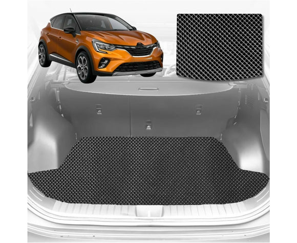 6D Diamond Car Boot Mat for Renault CAPTUR 2019 - Current (JB/JE) (upper+lower) - Heavy Duty Carpet Liner