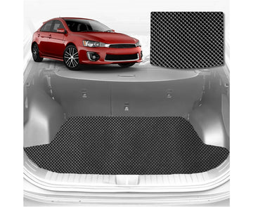 6D Diamond Car Boot Mat for Mitsubishi Lancer 2007 - 2017 Manual (CJ)  - Heavy Duty Carpet Liner
