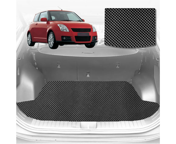 6D Diamond Car Boot Mat for Suzuki Swift Sport 2005 - 2012 (RS, FZ) (Hatch) - Heavy Duty Carpet Liner