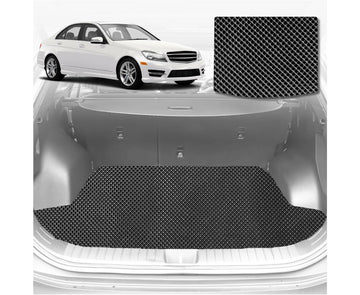 6D Diamond Car Boot Mat for Mercedes-Benz C-class 2007 - 2014 Sedan (W204) (Sedan) - Heavy Duty Carpet Liner