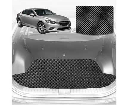6D Diamond Car Boot Mat for Mazda 6 2008 - 2012 (GH) (Sedan) - Heavy Duty Carpet Liner