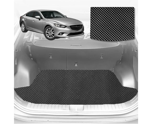 6D Diamond Car Boot Mat for Mazda 6 2008 - 2012 (GH) (Hatch) - Heavy Duty Carpet Liner