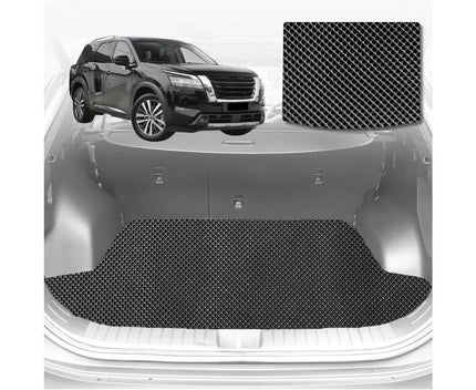 6D Diamond Car Boot Mat for Nissan Pathfinder 2022 - Current 8 seater (R53) (3rd Row folded/5 seater) - Heavy Duty Carpet Liner