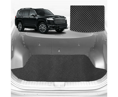 6D Diamond Car Boot Mat for Toyota LandCruiser 200 2012 - 2021 (GX GXL) (3rd Row folded/5 seater) - Heavy Duty Carpet Liner