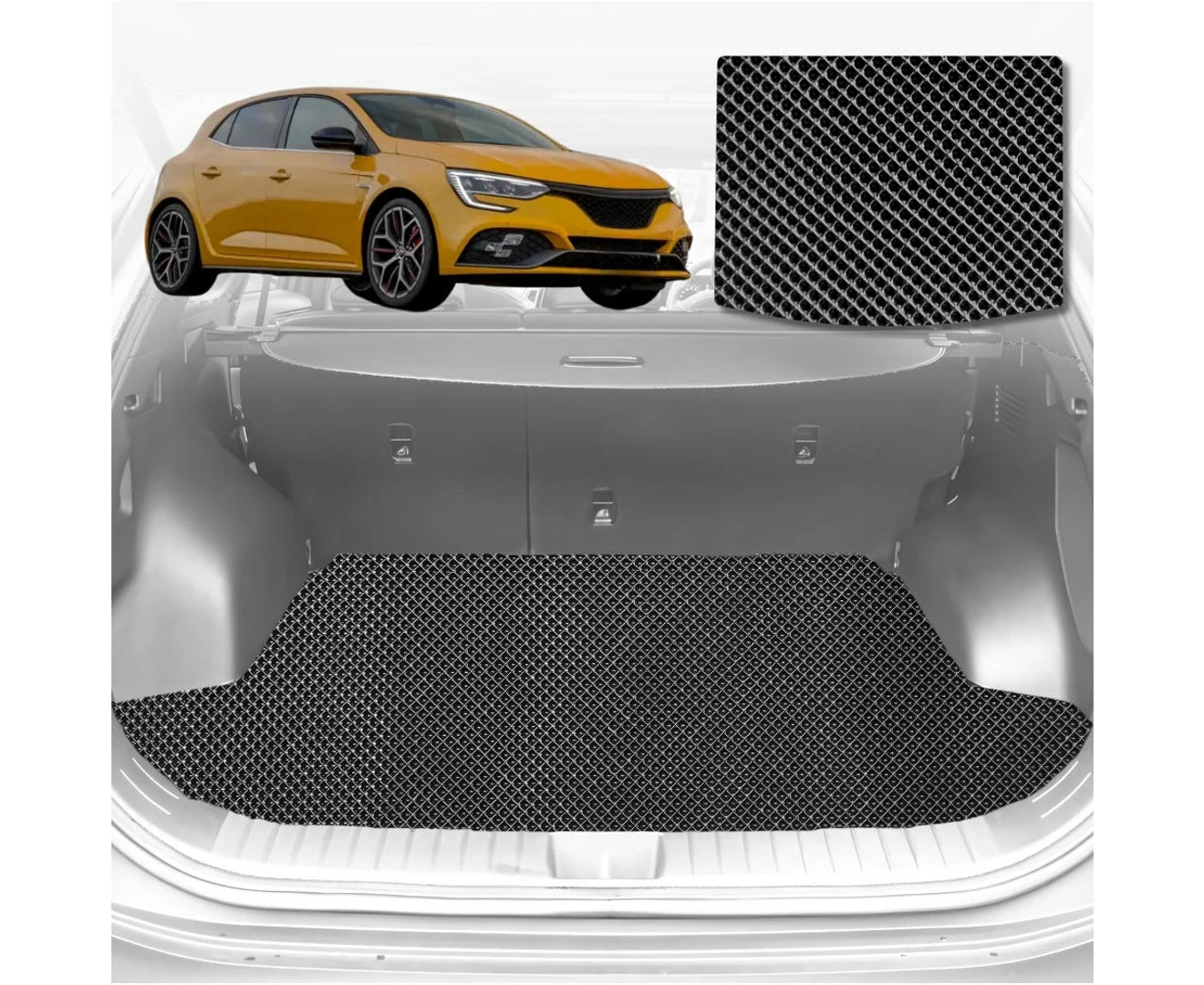 6D Diamond Car Boot Mat for Skoda Kodiaq 2017 - Current NS (3rd Row seats up/7 seater) - Heavy Duty Carpet Liner