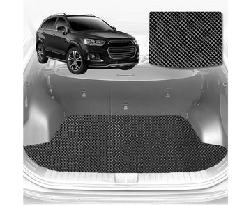 6D Diamond Car Boot Mat for Holden Captiva 7 2016 - 2018 CG II (3rd Row folded/5 seater) - Heavy Duty Carpet Liner