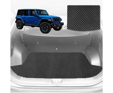 6D Diamond Car Boot Mat for Jeep Wrangler 2018 - Current (4-Door JL) (speaker) - Heavy Duty Carpet Liner