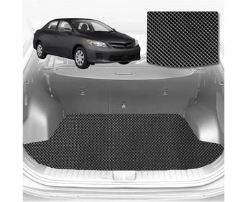 6D Diamond Car Boot Mat for Toyota Corolla 2007 - 2012 Hatch/Sedan (E140/150) (Sedan) - Heavy Duty Carpet Liner