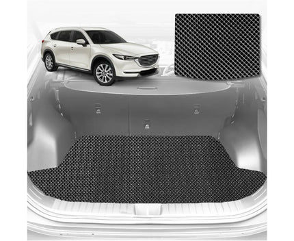 6D Diamond Car Boot Mat for Mazda CX-8 2018 - Current (KG) (3rd Row folded/5 seater) - Heavy Duty Carpet Liner