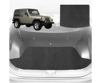 6D Diamond Car Boot Mat for Jeep Wrangler 1996 - 2006 (TJ)  - Heavy Duty Carpet Liner