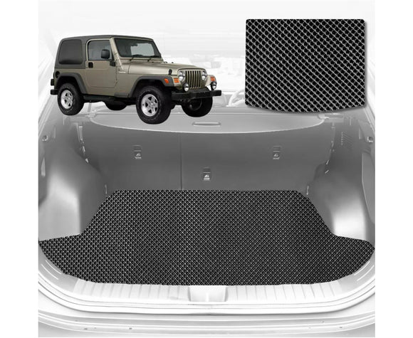 6D Diamond Car Boot Mat for Jeep Wrangler 1996 - 2006 (TJ)  - Heavy Duty Carpet Liner