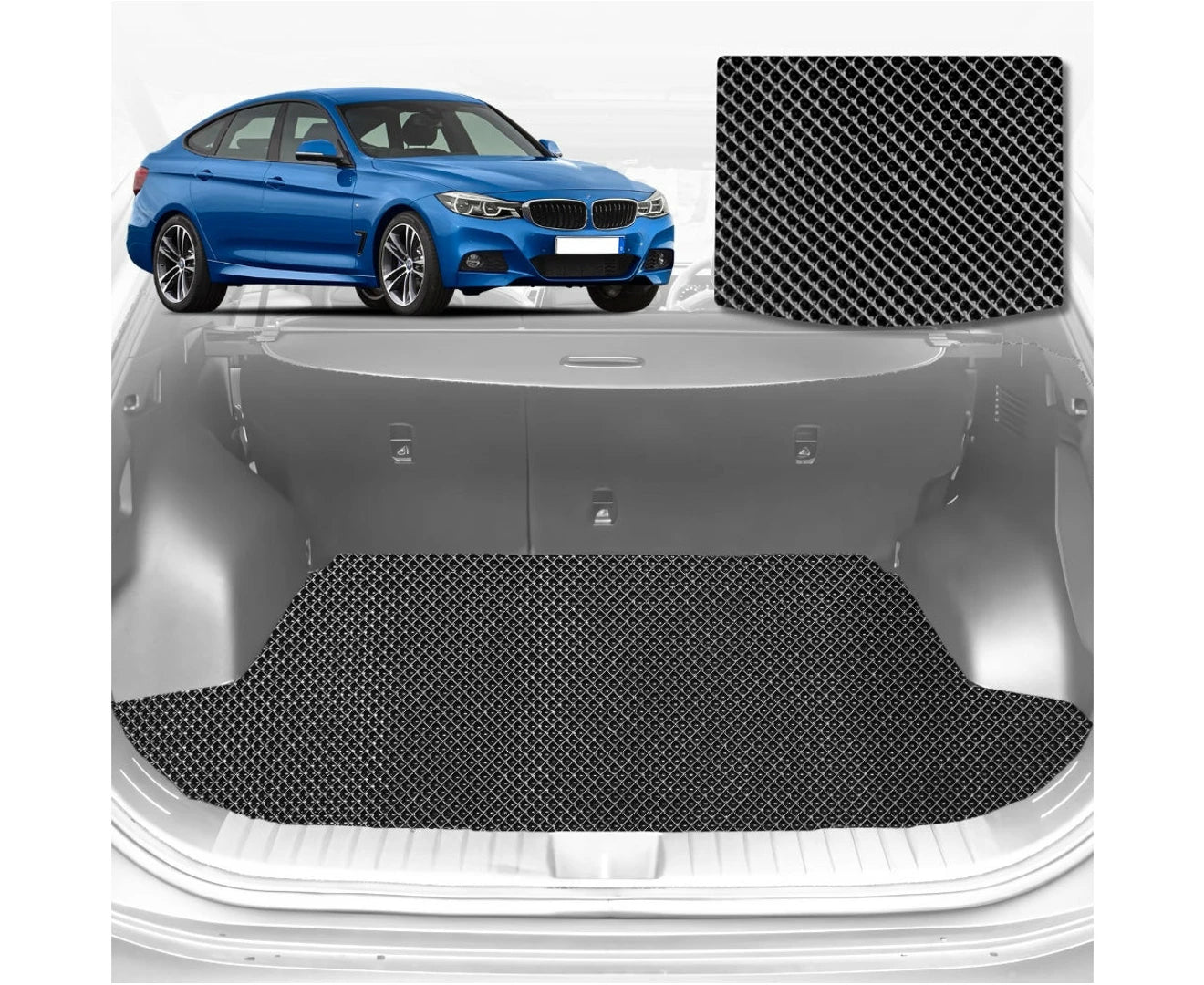 6D Diamond Car Boot Mat for BMW 3 Series 2011 - 2018 (F30 F31) (Sedan) - Heavy Duty Carpet Liner