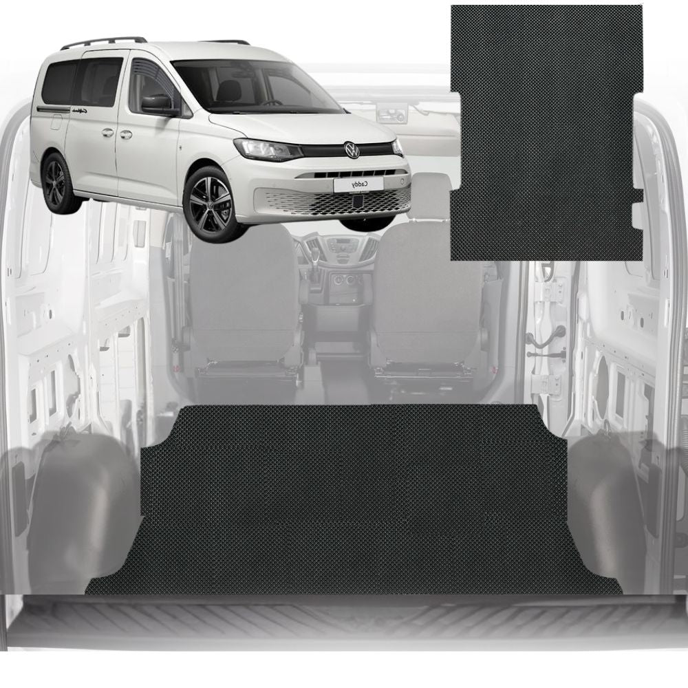 6D Diamond Van Cargo Mat for VolksWagen Caddy 2021 - Current - 2 Pcs