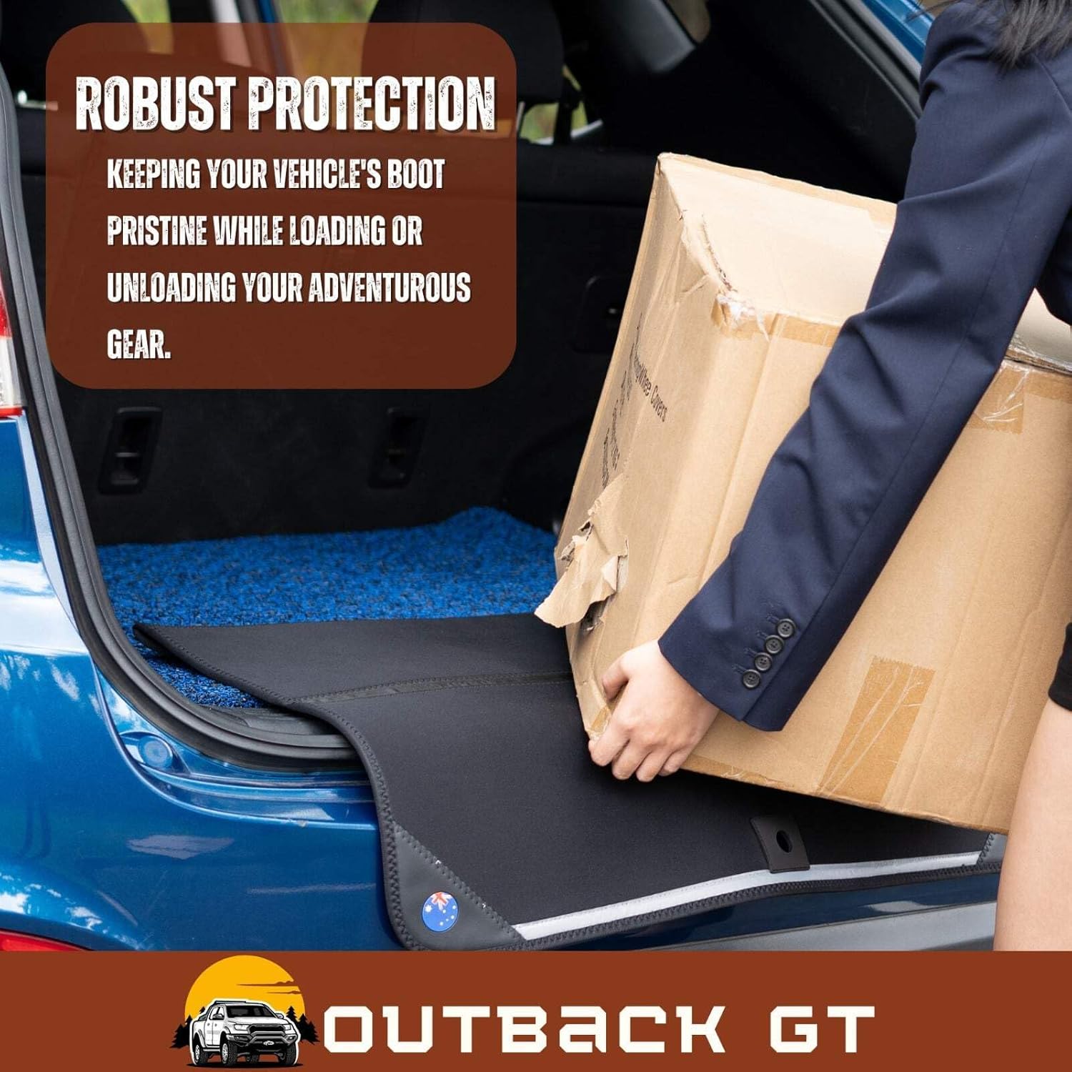 Rear Cargo Boot Bumper Protector for RAM 1500 2009 - Current (DS) - 72.5 x 55.5 cm - Black - 0