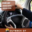 Steering Wheel Cover for Subaru Outback 2003 - 2009 3GEN - Black Microfiber Leather - Circle 38 cm-4