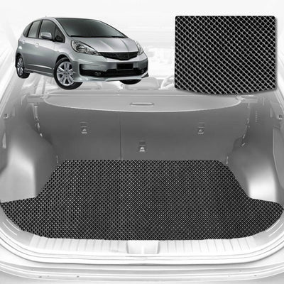 6D Diamond Car Boot Mat for Honda Jazz 2008 - 2014 (FIT GE/GG) (Hatch) - Heavy Duty Carpet Liner