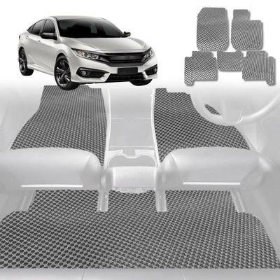 6D Diamond Car Floor Mats for Honda Civic 2016 - 2021 (10th Gen) - Custom-Fit Carpet Liner - 0