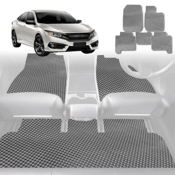 6D Diamond Car Floor Mats for Honda Civic 2016 - 2021 (10th Gen) - Custom-Fit Carpet Liner