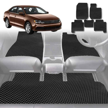 6D Diamond Car Boot Mat for VolksWagen Jetta 2011 - 2017 (1B) (Sedan) - Heavy Duty Carpet Liner