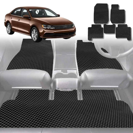 6D Diamond Car Boot Mat for VolksWagen Jetta 2011 - 2017 (1B) (Sedan) - Heavy Duty Carpet Liner