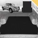 6D Pro Ute Tub Mat for Ford Ranger (PX Dual Cab Ute) 2012-2015 (with Spray on Liner or no Liner) - Black - Full Set-1