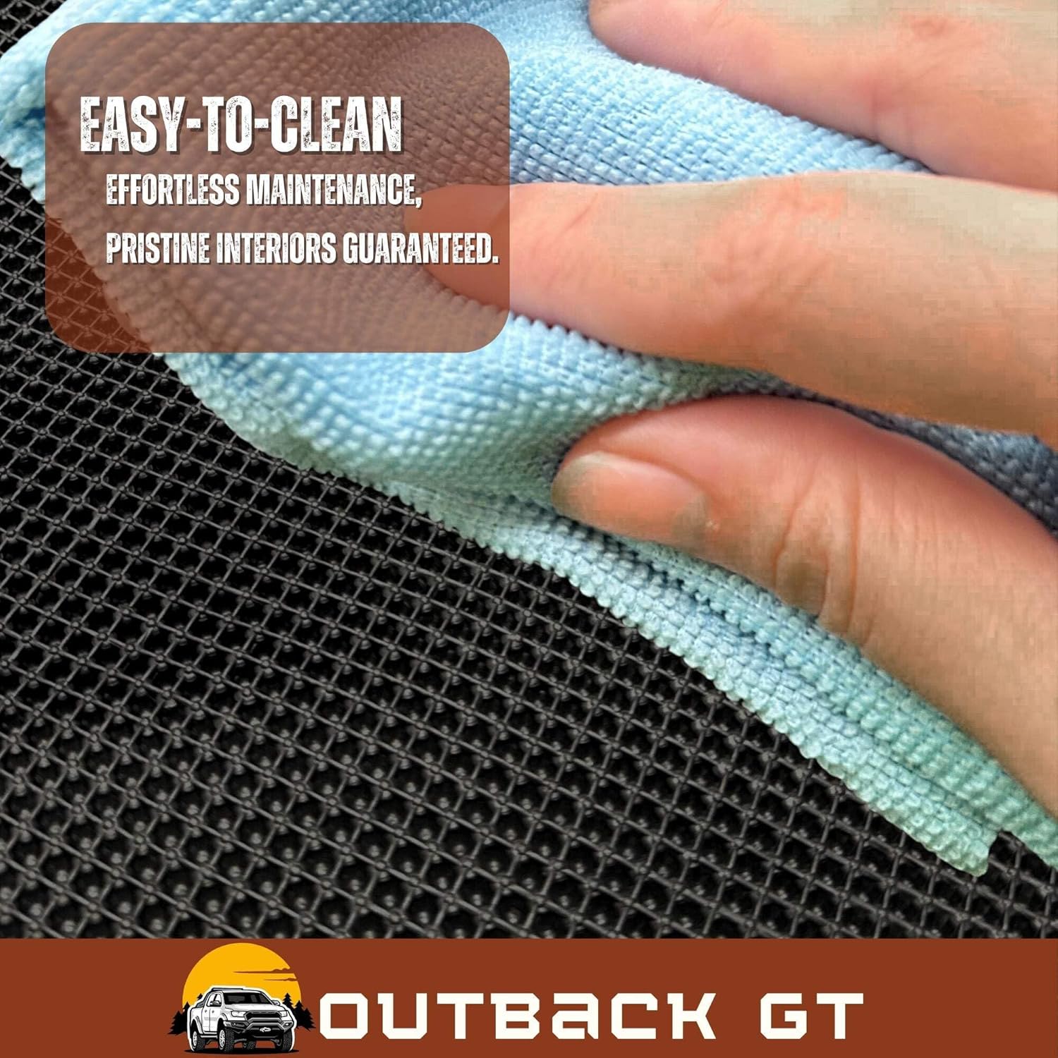 6D Diamond Ute Tub Mat for Ford Ranger Dual Cab 2022-Current (with Factory Plastic Tub Liner) - Black & Grey