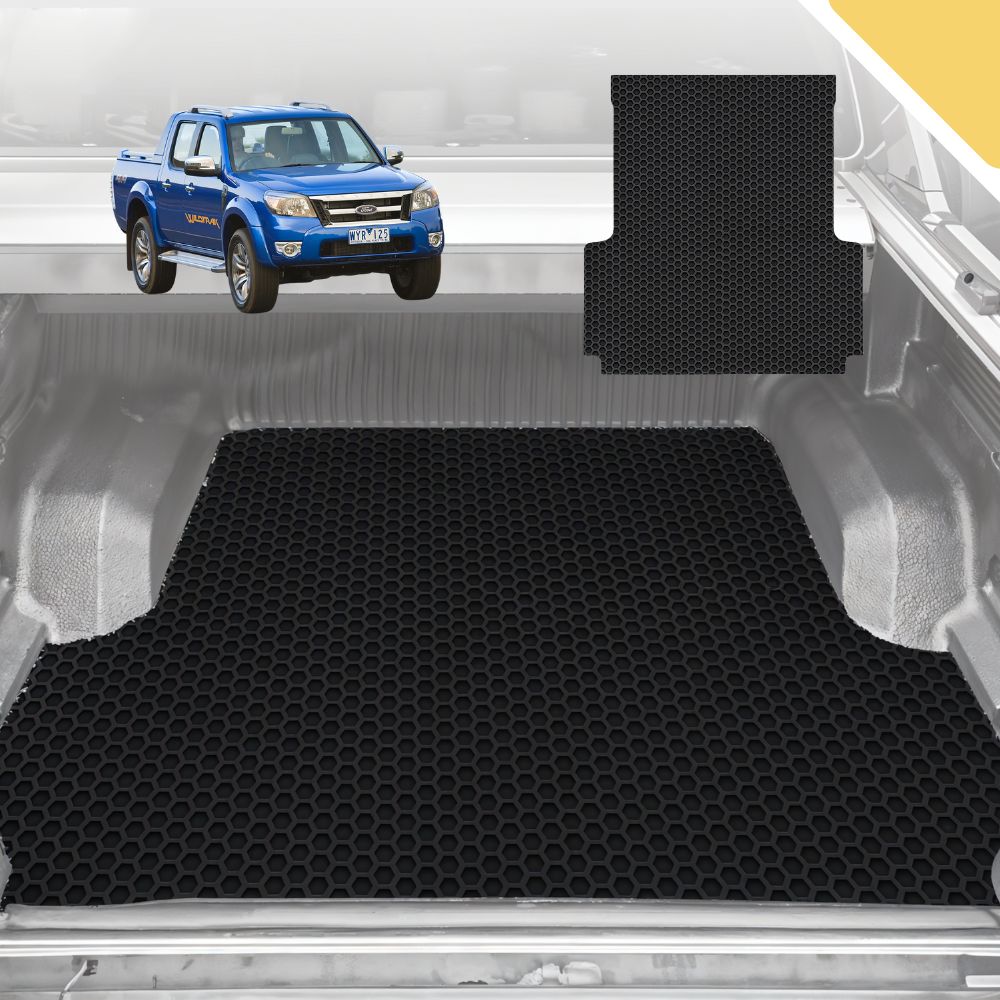 6D Pro Ute Tub Mat for Ford Ranger (PJ-PK) Super Cab 2006-2011 (With Spray On Liner or No Liner) - Black