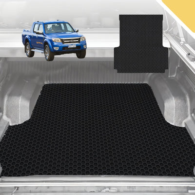 6D Pro Ute Tub Mat for Ford Ranger (PJ-PK) Super Cab 2006-2011 (With Spray On Liner or No Liner) - Black - Full Set
