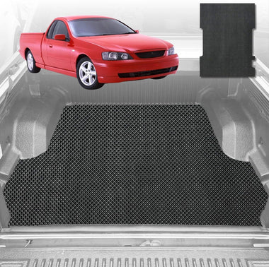 6D Diamond Ute Tub Mat for Ford Falcon Ute Single Cab (AU-BA-BF-XR6) 2002-2008 - Black & Grey