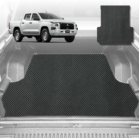 6D Diamond Ute Tub Mat for All-New Mitsubishi Triton Double Cab (LC/MV) 2024-Current (with Factory Plastic Tub Liner) - Black & Grey