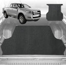 6D Diamond Ute Tub Mat for Ford Ranger (PX Dual Cab Ute) 2012-2015 (with Spray on Liner or no Liner) - Black & Grey-1