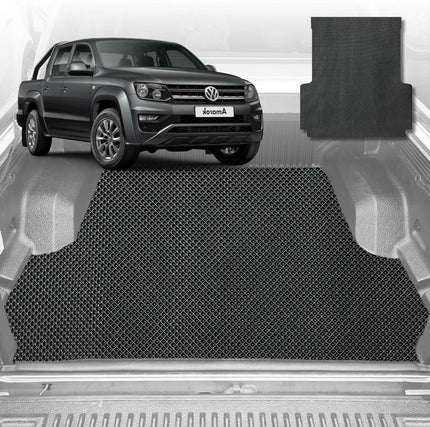6D Diamond Ute Tub Mat for VolksWagen Amarok Dual Cab 2022-Current - Black & Grey