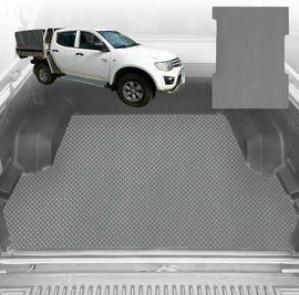 6D Diamond Ute Tub Mat for Mitsubishi Triton Double Cab (ML) 2006-2009 (with Spray On Liner or No Liner) - Black & Grey - 0