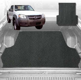 6D Diamond Ute Tub Mat for Mazda BT-50 (J97M) Super Cab 2006-2011 (with Spray On Liner or No Liner) - Black & Grey
