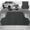6D Diamond Ute Tub Mat for Volkswagen Amarok Dual Cab 2H Facelift 2022-Current (with Spray on Liner or no Liner) - Black & Grey-1