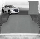 6D Diamond Ute Tub Mat for Volkswagen Amarok Dual Cab 2H Facelift 2022-Current (with Spray on Liner or no Liner) - Black & Grey-2
