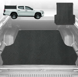 6D Diamond Ute Tub Mat for Mitsubishi Triton Double Cab (MQ-MR) 2015-2023 (with Spray On Liner or No Liner) - Black & Grey