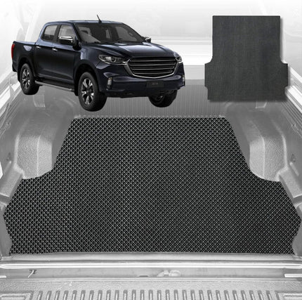 6D Diamond Ute Tub Mat for Mazda BT-50 Dual Cab (UP UR) 2011-2020 - Black & Grey