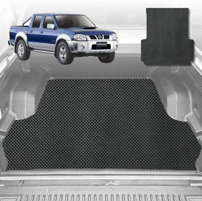 6D Diamond Ute Tub Mat for Nissan Navara Dual Cab (DX/D22 STR) 1997-2018 D22 - Custom Fit - Black & Grey