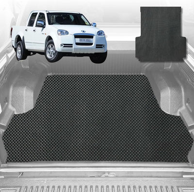 6D Diamond Ute Tub Mat for GWM Haval V240 Dual Cab (Wingle 5) 2011-2016 (with Spray On Liner or No Liner) - Black & Grey