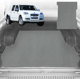 6D Diamond Ute Tub Mat for GWM Haval V240 Dual Cab (Wingle 5) 2011-2016 (with Spray On Liner or No Liner) - Black & Grey - 0